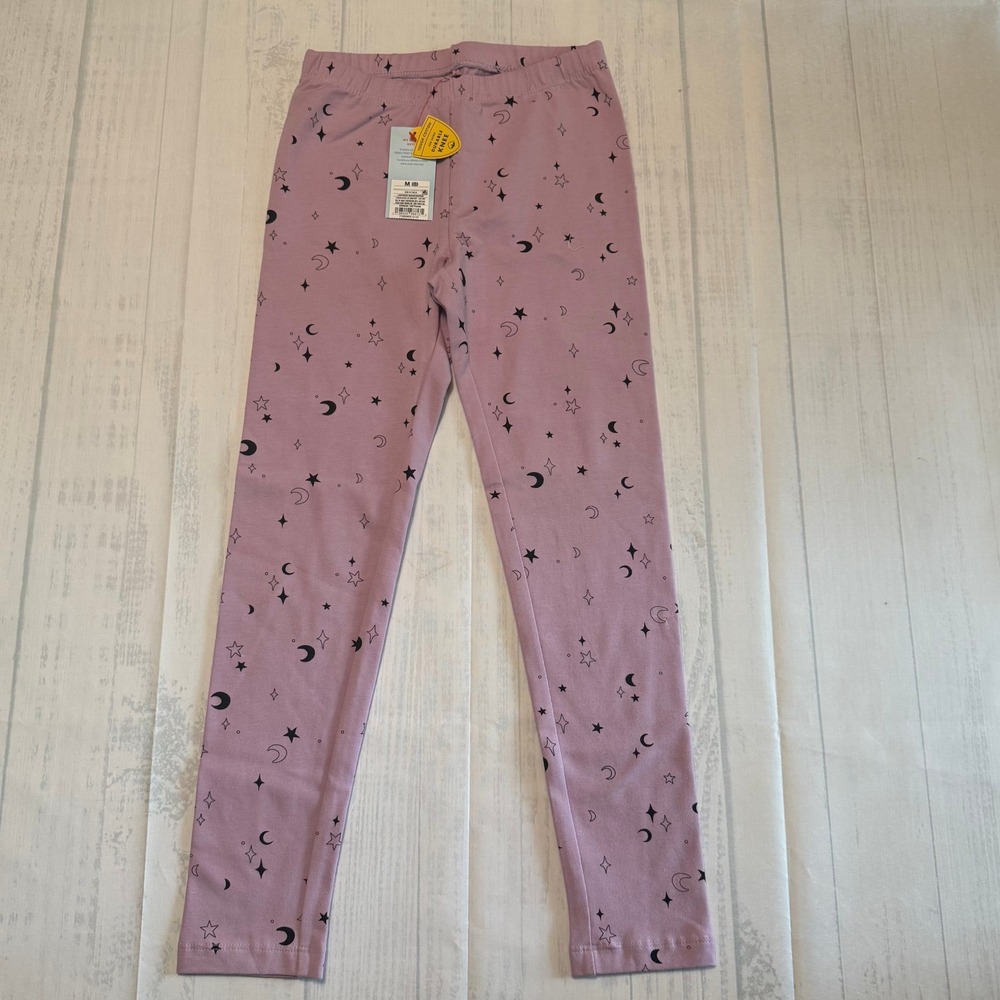 Cat & Jack Girls M 8 Lavender Mauve Celestial Moon Star Durable Knee Leggings